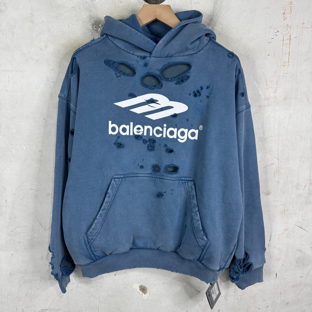 Balenciaga 3B Distressed Layered Hoodie