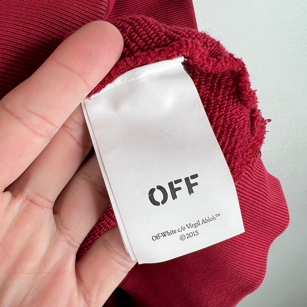 Off White Red Blur Logo Hoodie