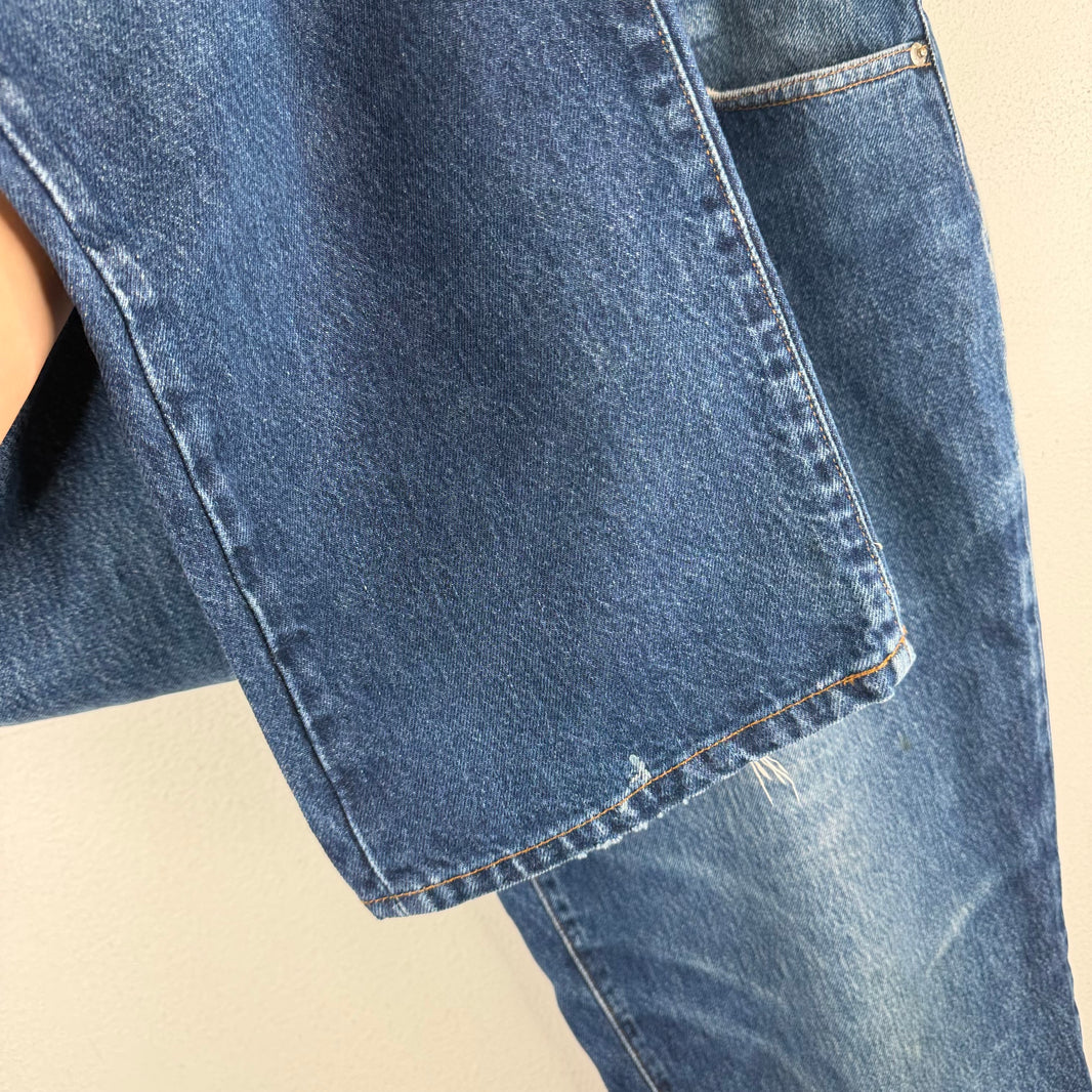 RRL Dark Blue Wash Distressed Jeans