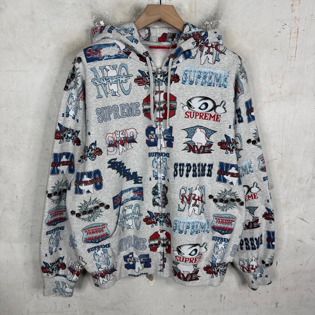 Supreme Multi Logo Zip Up Hoodie