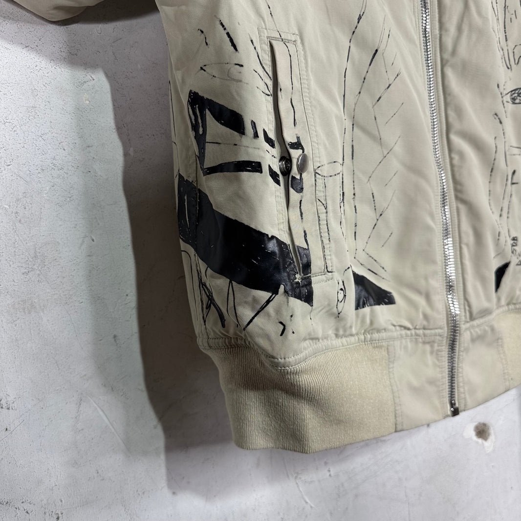 DRKSHDW Beige Illustrated Bomber