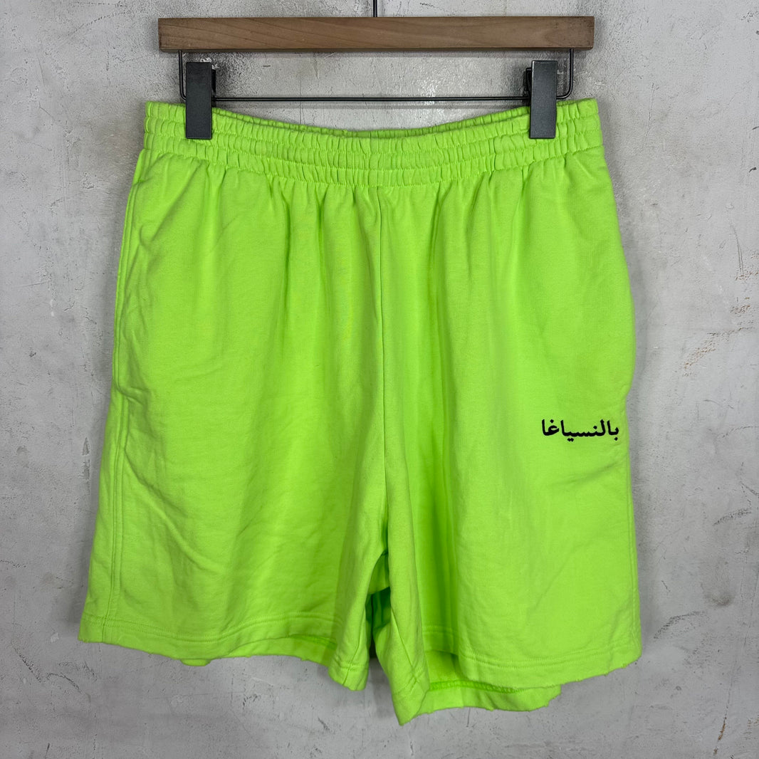 Balenciaga Neon Arabic Sweatshorts