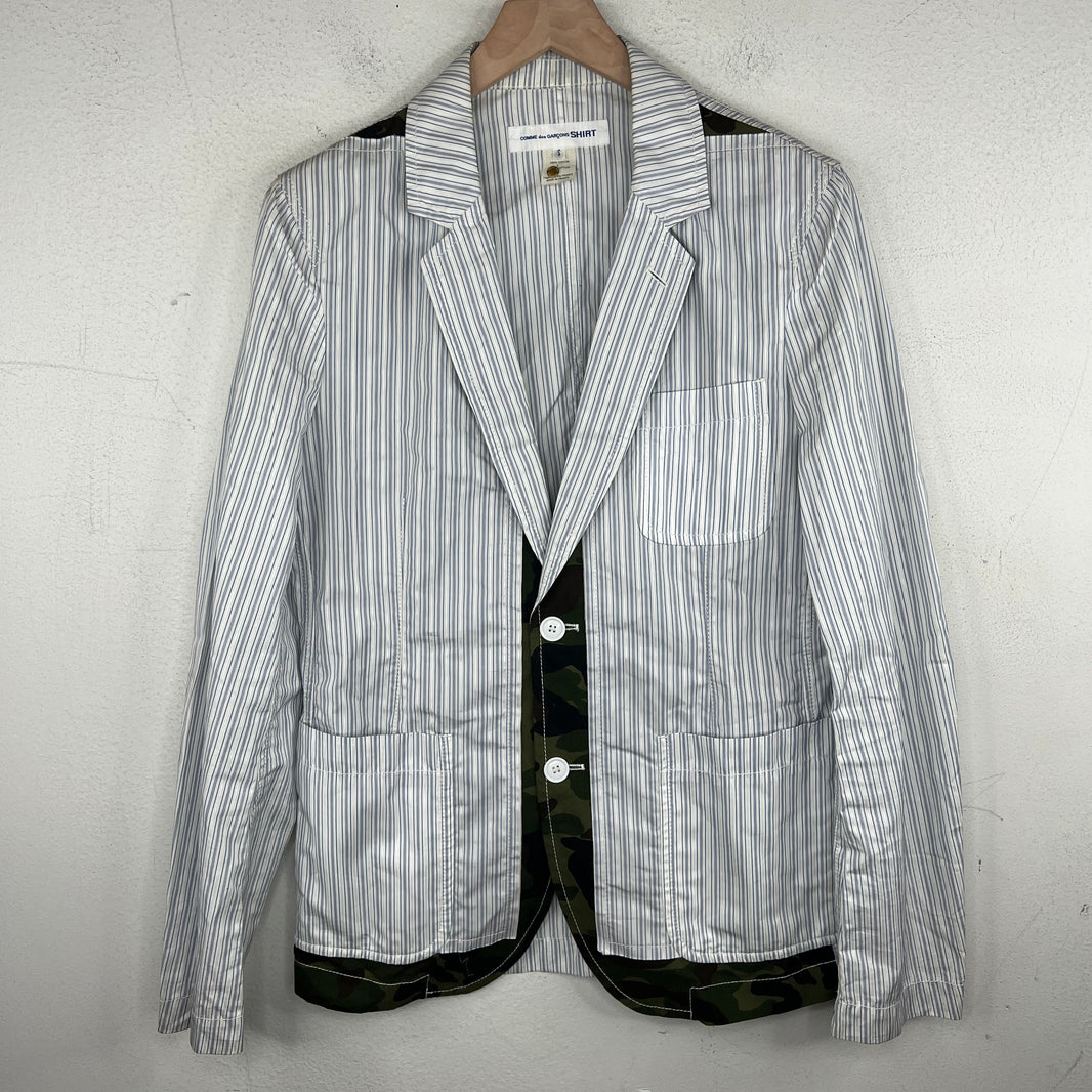 CDG Striped Camo Detail Lightweight Blazer