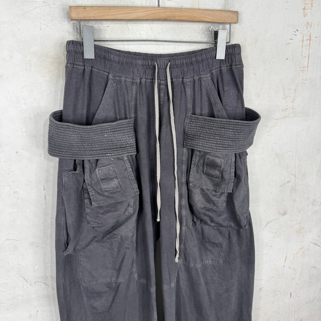 DRKSHDW Grey Smoked Wide Legged Creatch Sweatpants