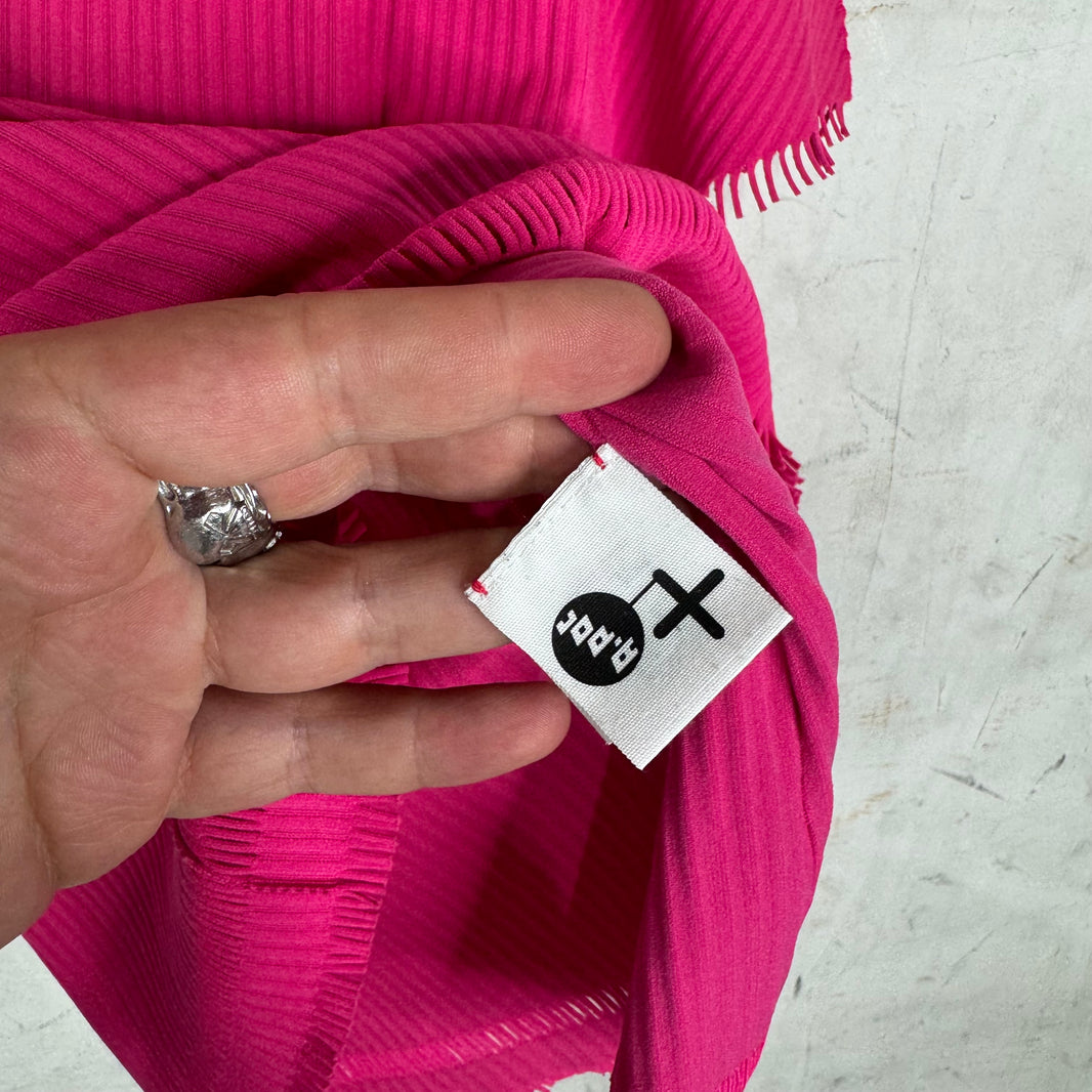 Issey Miyake Pleates Please Pink Fringed T-Shirt