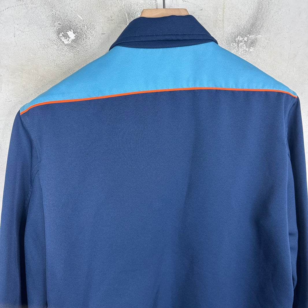 Prada Blue Colorblocked Zip Work Jacket