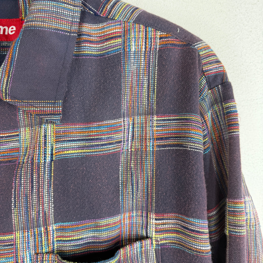 Supreme Purple Multicolor Plaid Button Up Shirt