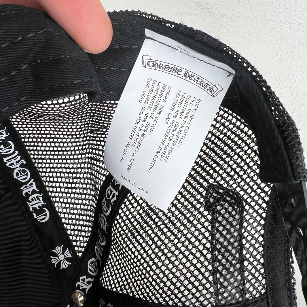 Chrome Hearts Red Triple Cross Trucker Hat