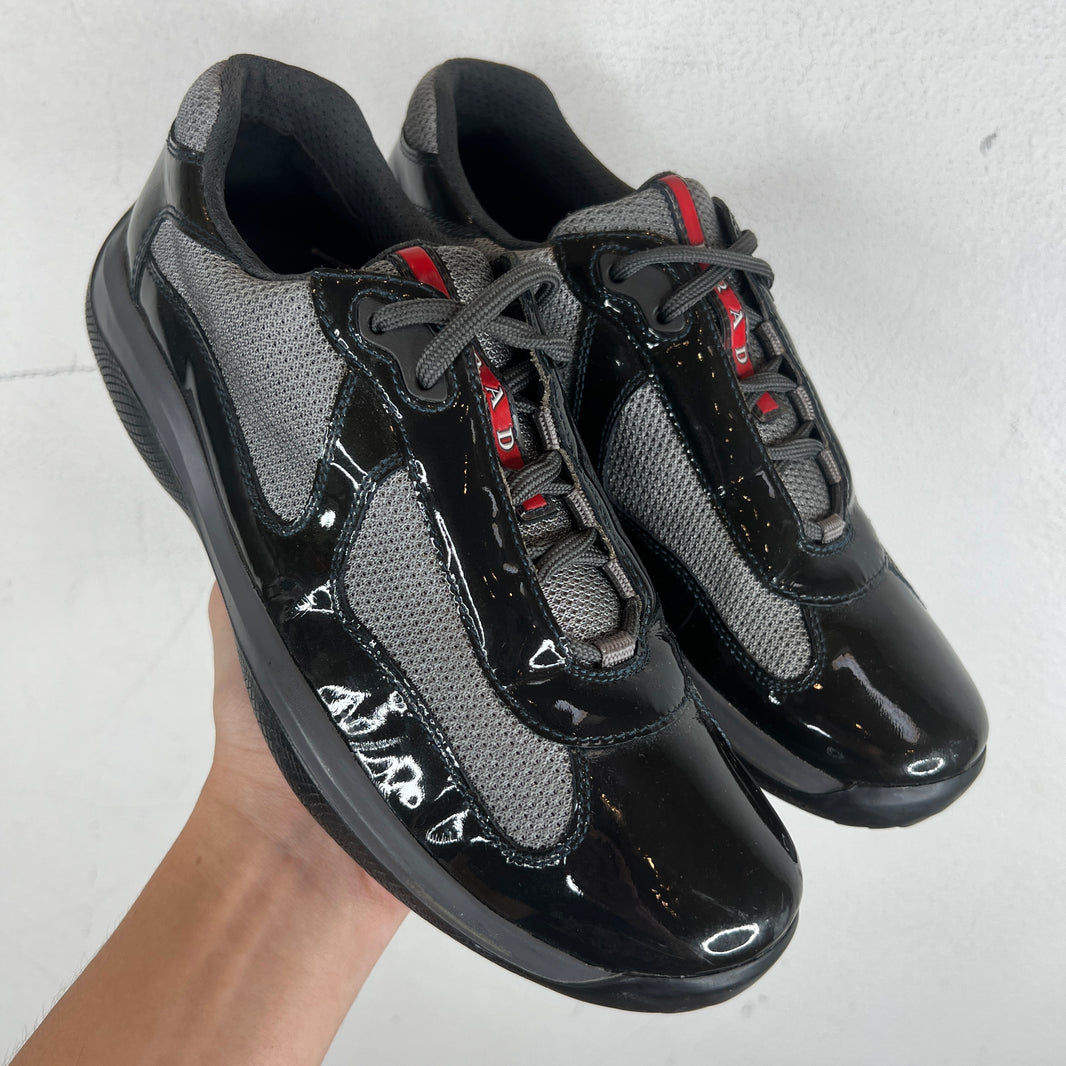 Prada Grey Patent Leather America's Cups