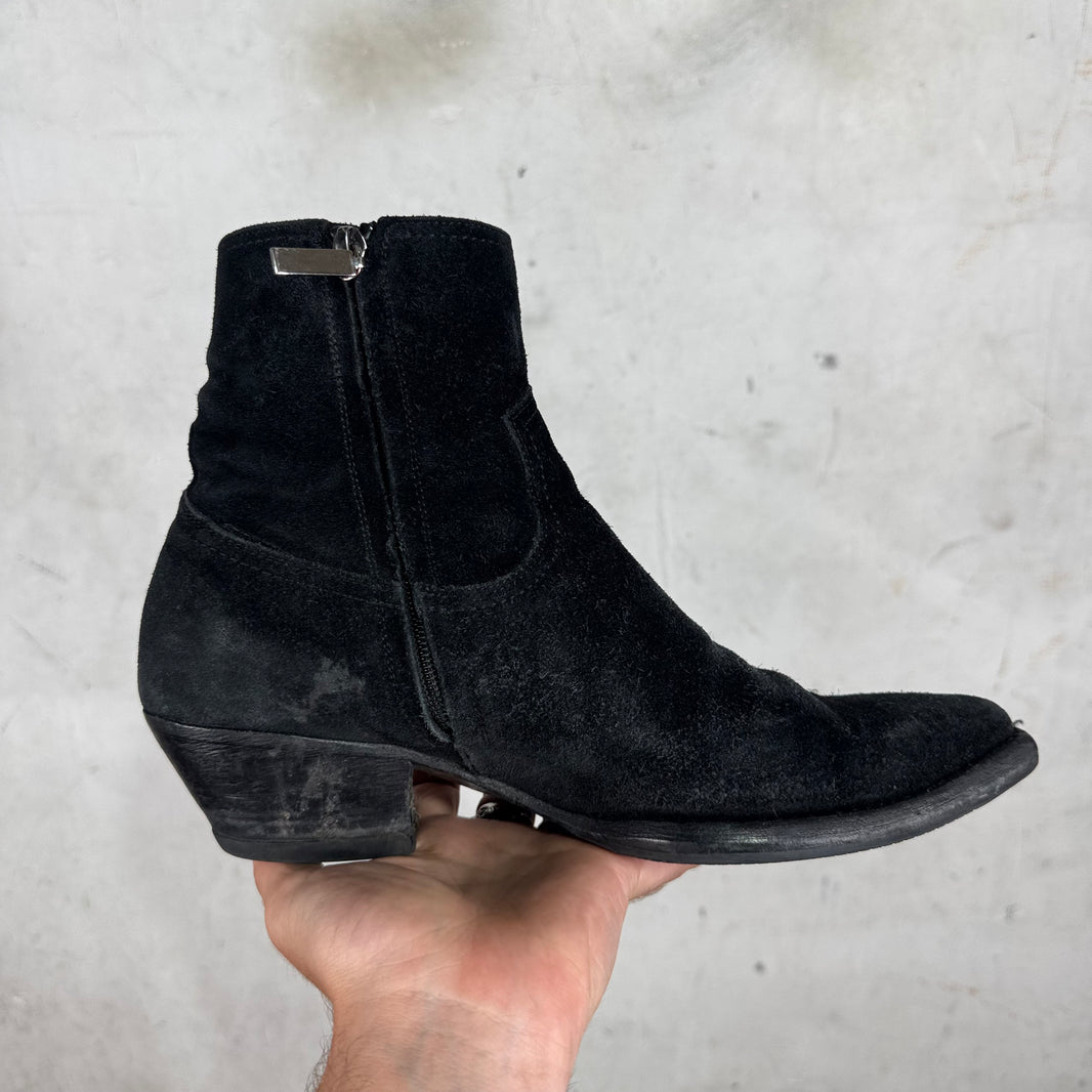 Saint Laurent Suede Lucas Boots