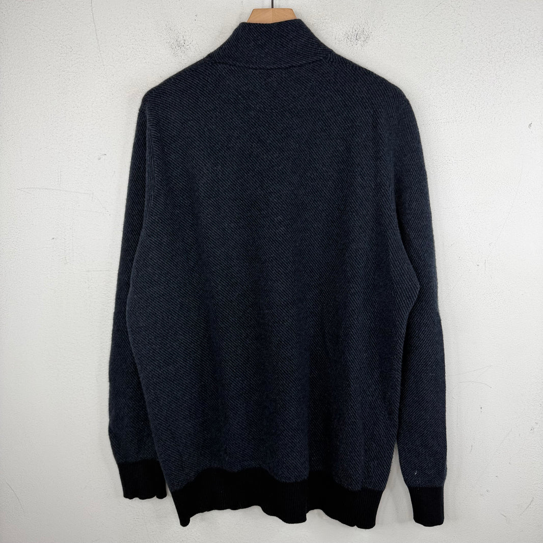 Loro Piana Navy Roadster Pull Cashmere Quarter Zip Jacket