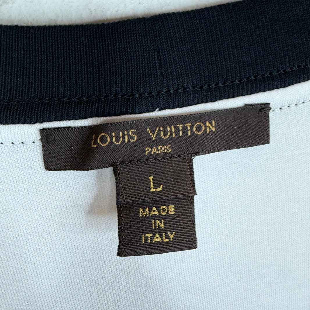 Louis Vuitton Orange Checkered  Logo T-Shirt