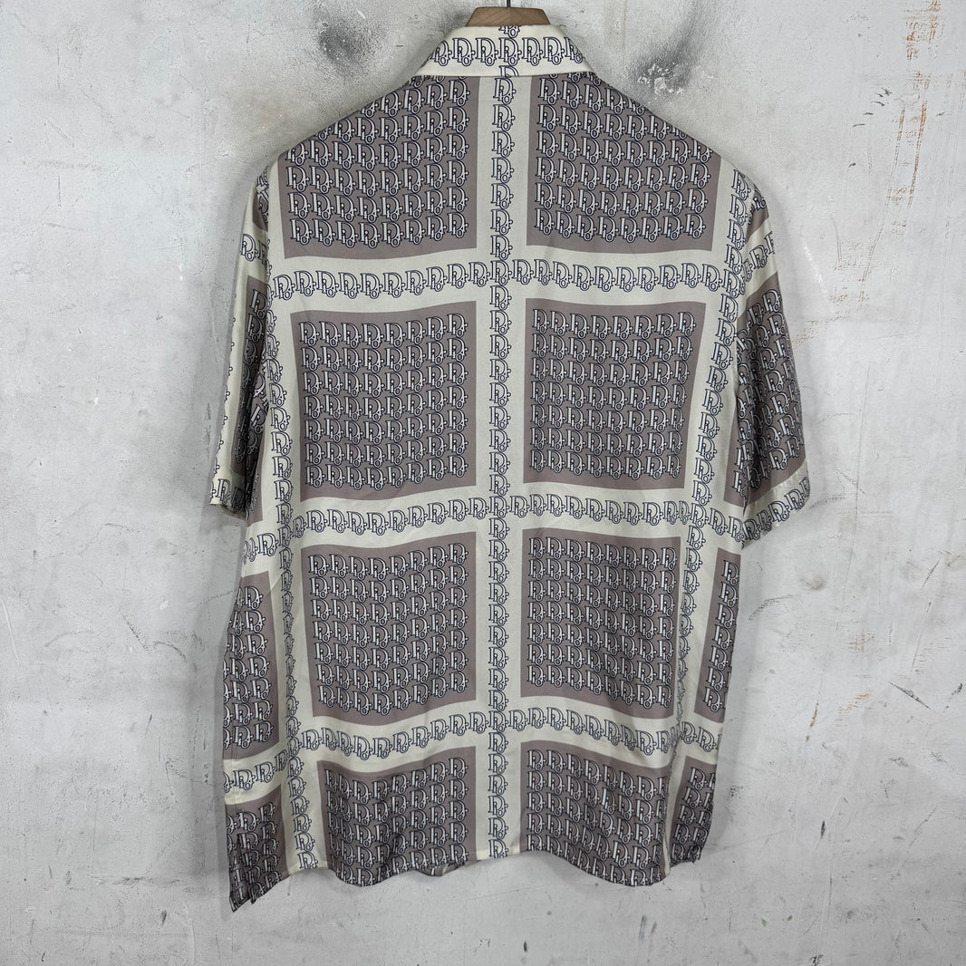 Dior Silk Grey/White Oblique Shirt