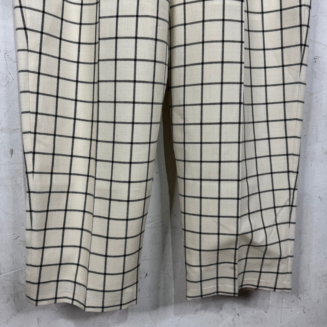 Marni Loose Beige Plaid Trousers