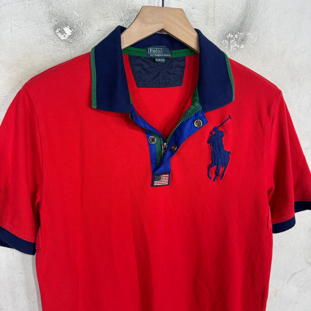 Ralph Lauren Big Pony Flag Zip Polo