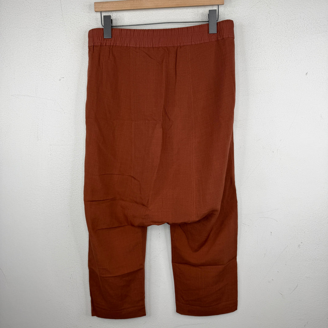 RIck Owens Terra Drop Crotch Silk Blend 3/4 Pants