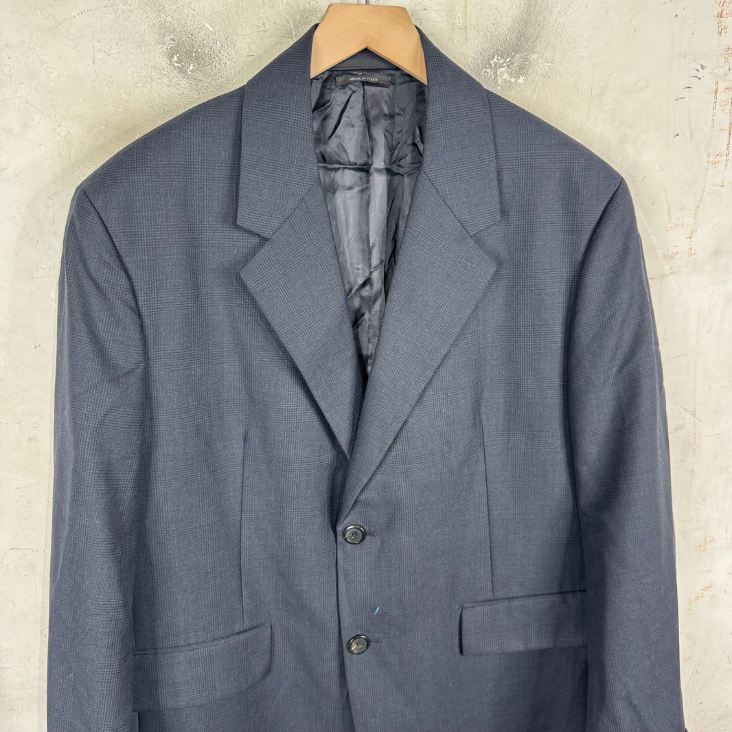 Prada Triangular Badge Navy Double Breasted Blazer