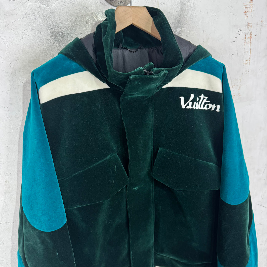 Louis Vuitton Velvet Hooded Trucker Jacket