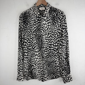 Celine Black/White Printed Viscose Button Up Shirt