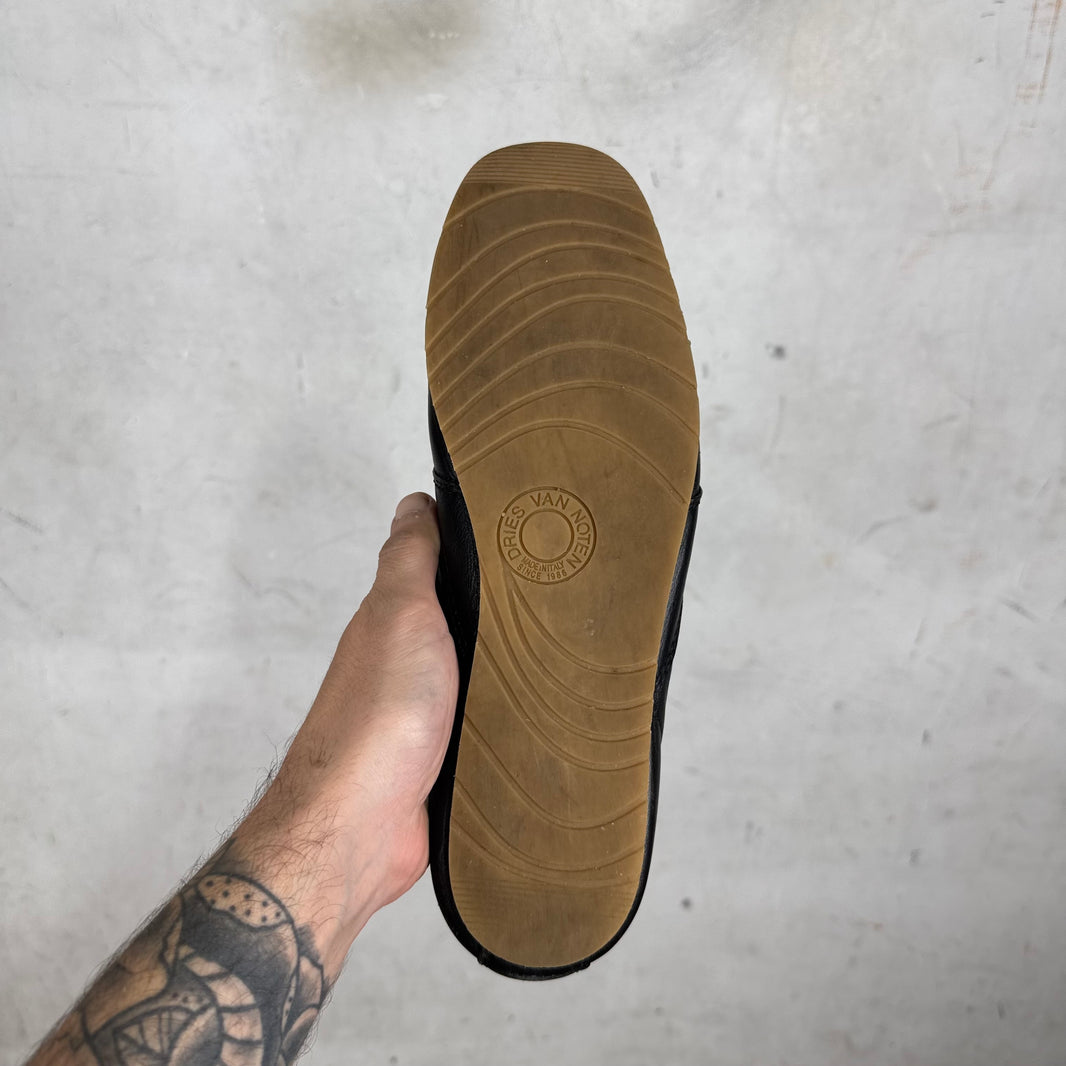 Dries Van Noten Brown Leather Driver Sneakers