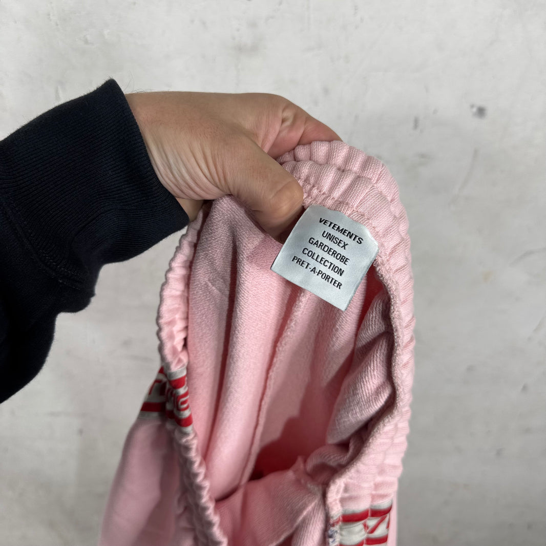 Vetements Pink Side Logo Sweatpants