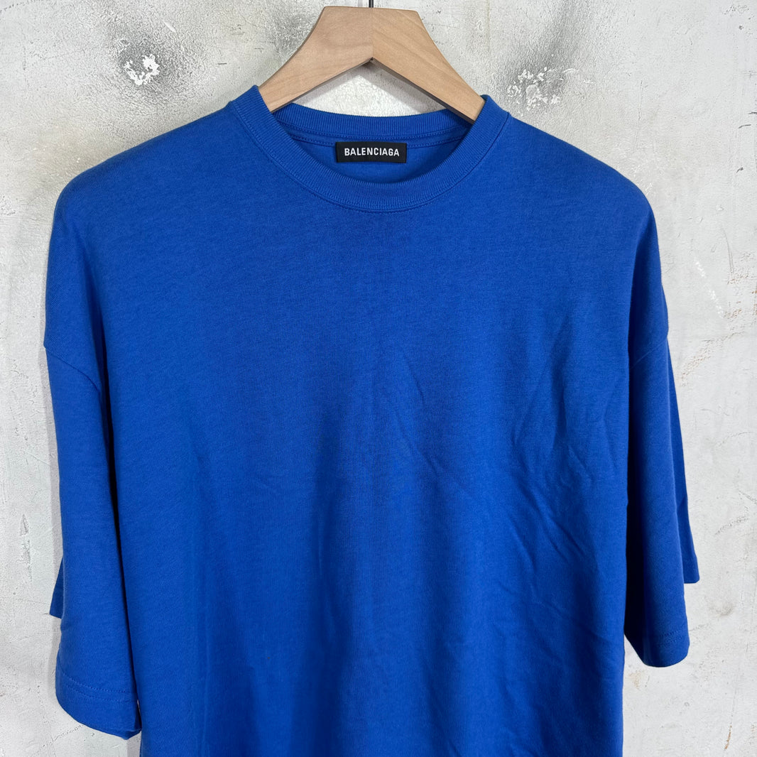 Balenciaga Blue Back Logo T-Shirt