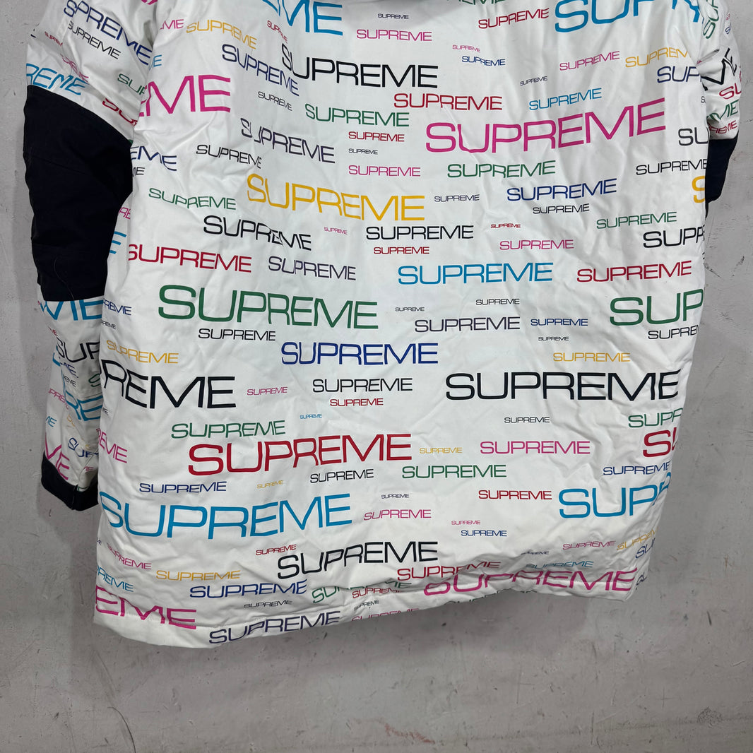 Supreme x TNF Multitcolor Script Puffer Parka Jacket