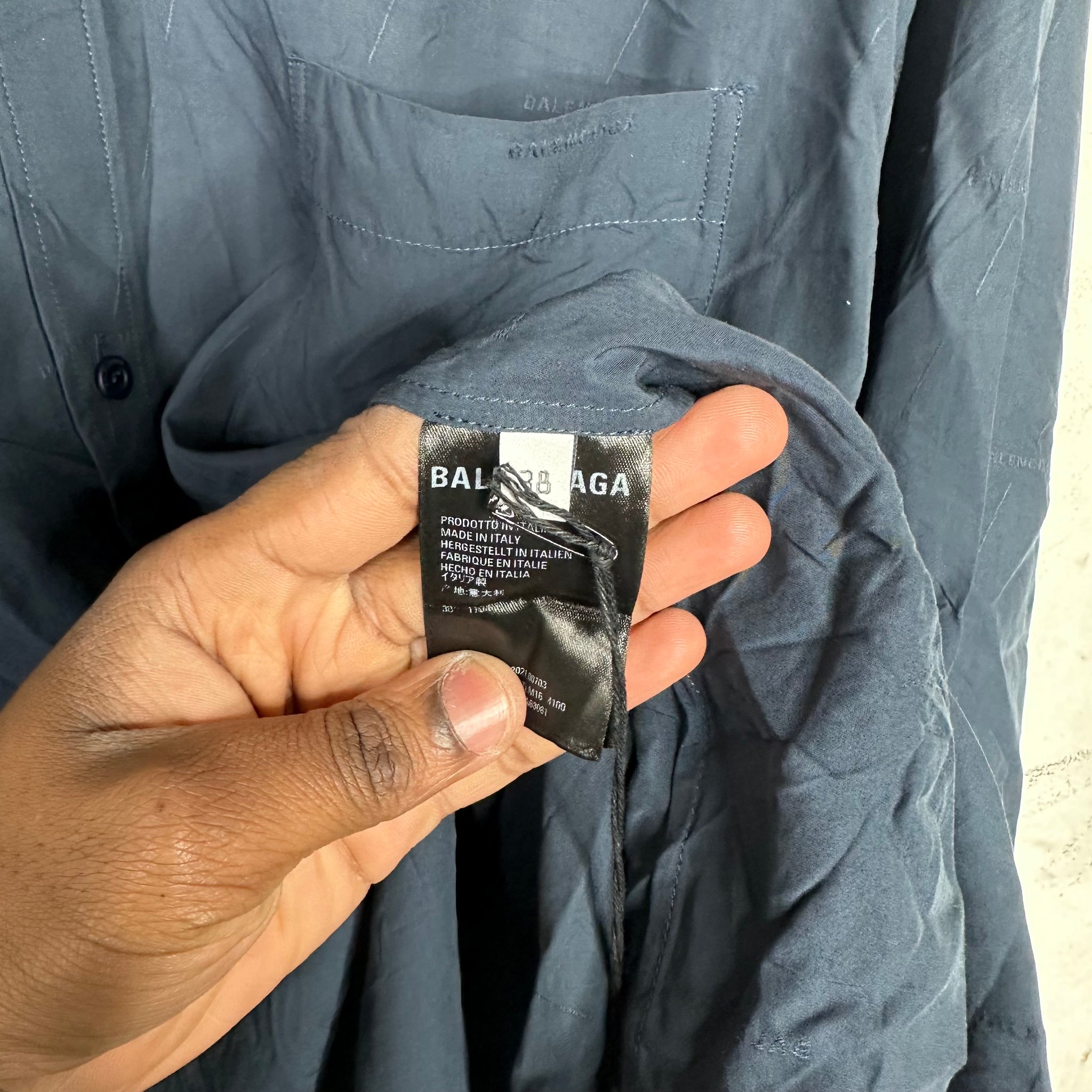 Balenciaga Navy Logo Shirt