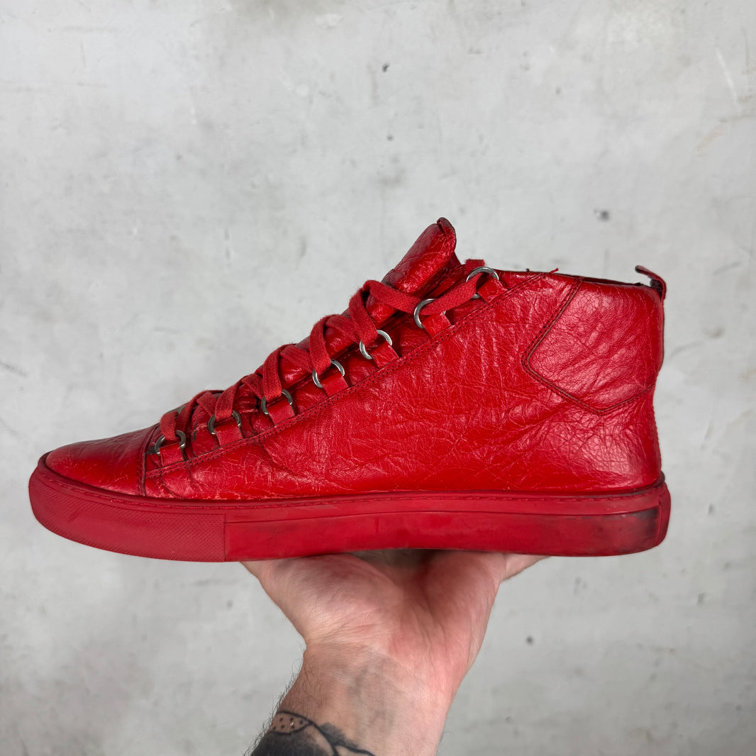 Balenciaga Red Leather Arenas