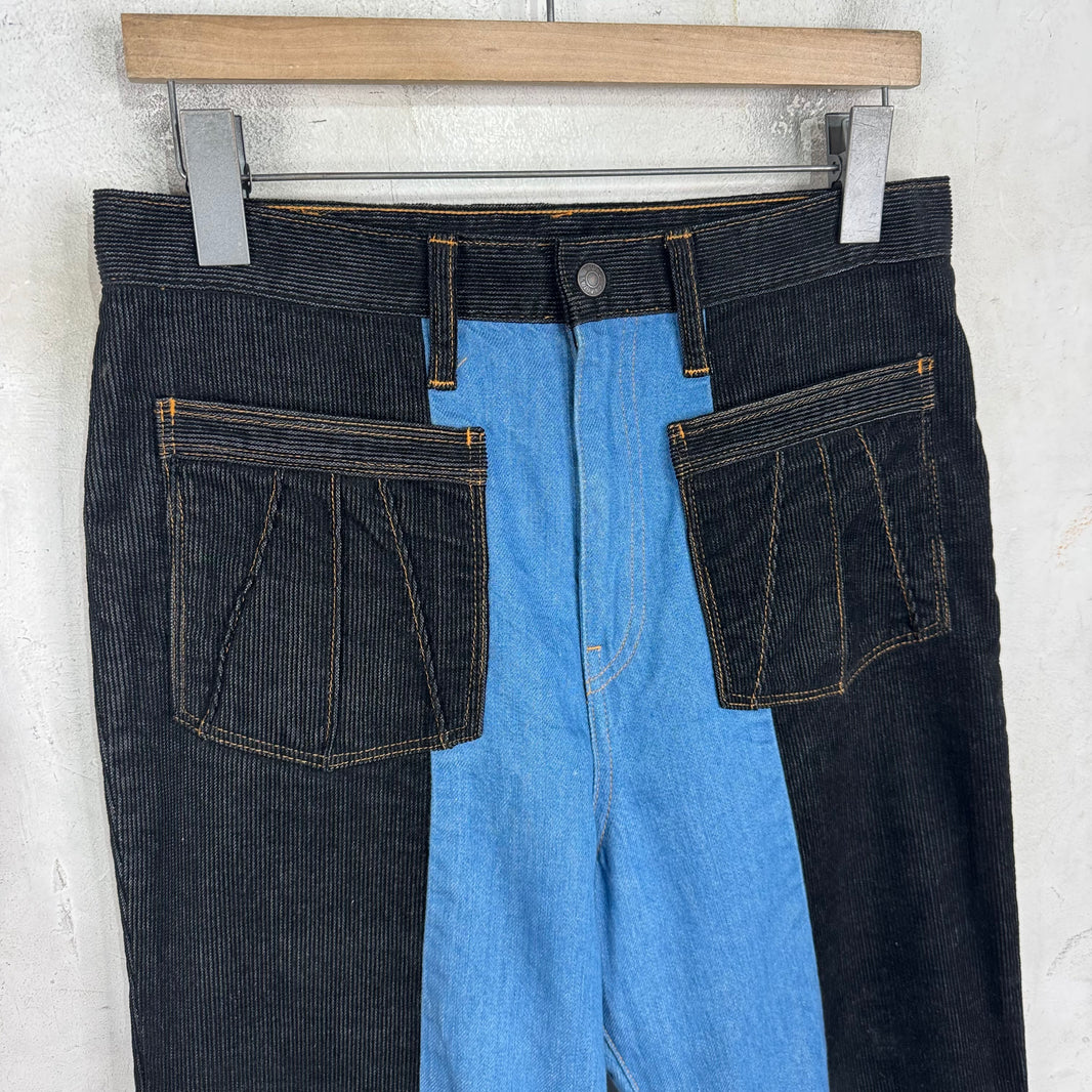 Kapital Cord/Denim 2 Tone Gypsy Flare
