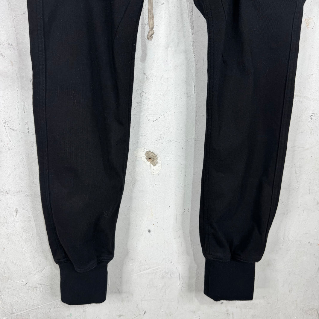 Rick Owens Luxor Black Zippered Cuffed Sweatpants