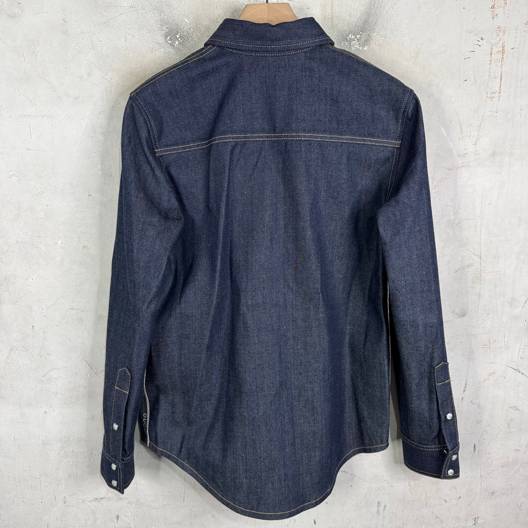 Gucci Raw Denim Snap Shirt