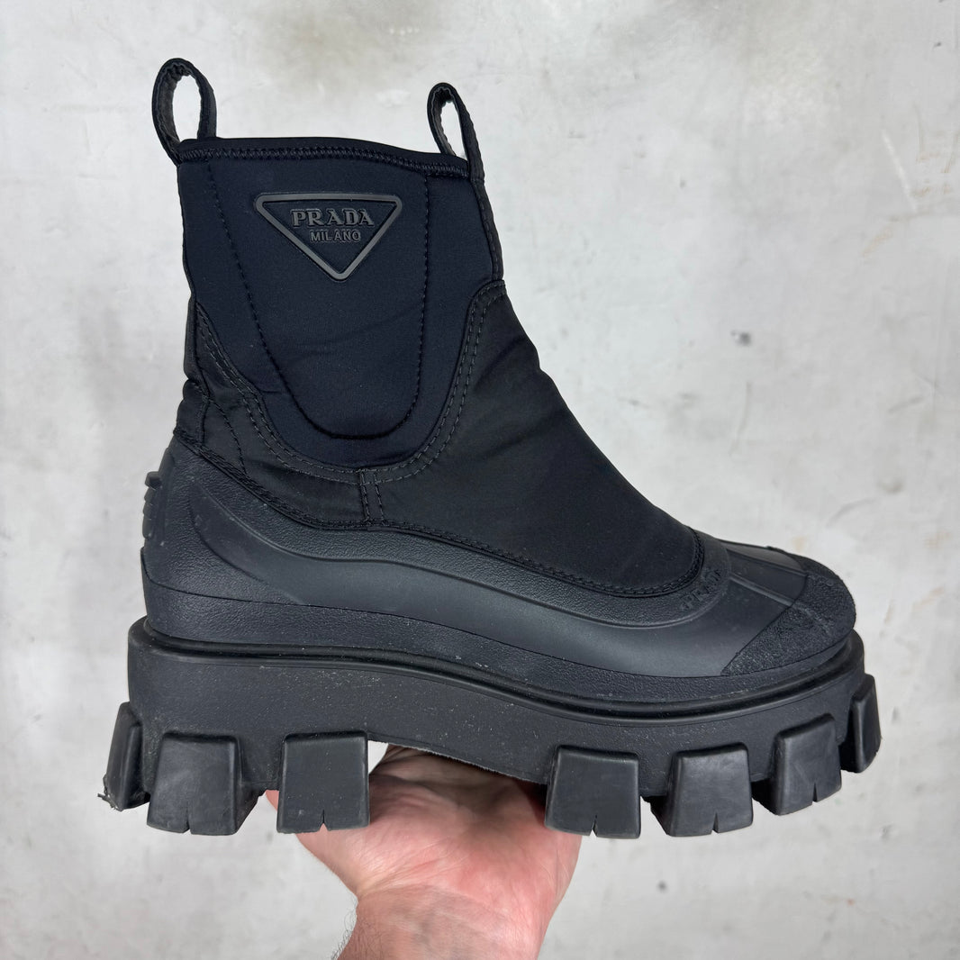 Prada Monolith Duck Boots