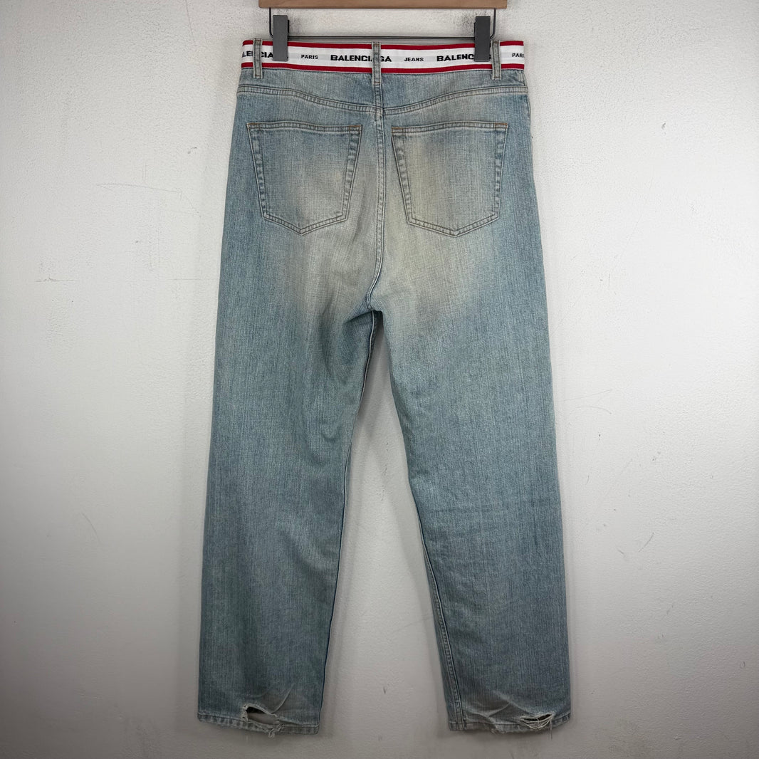 Balenciaga Waistband Baggy Jeans