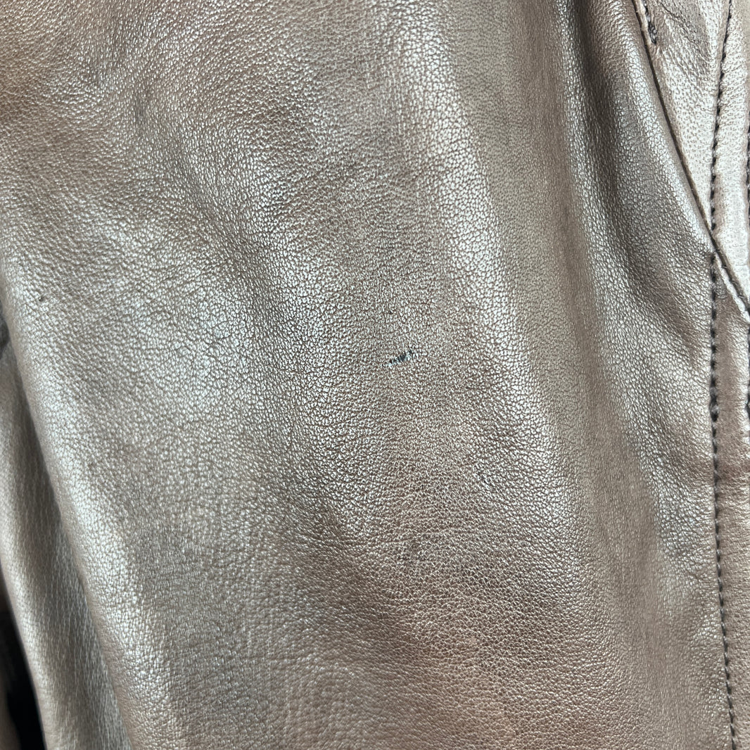 Rick Owens Brown Leather Banana Bolan Pants