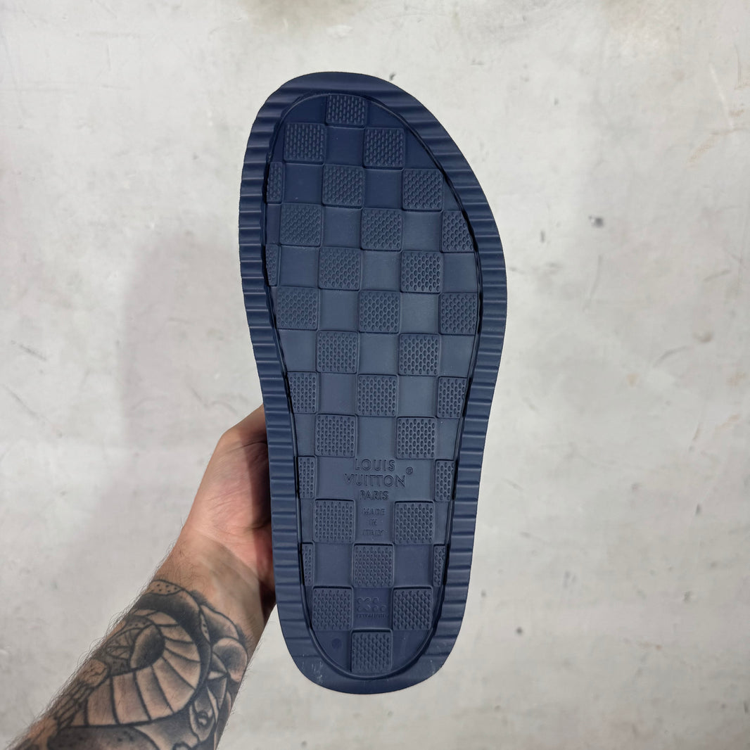 Louis Vuitton Denim Patchworked Monogram Easy Mules