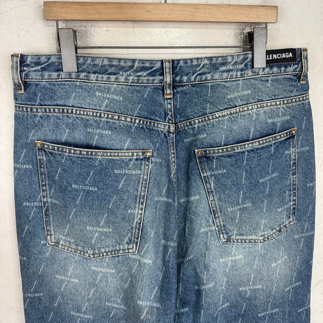 Balenciaga AOP Monogram Lightwash Jeans