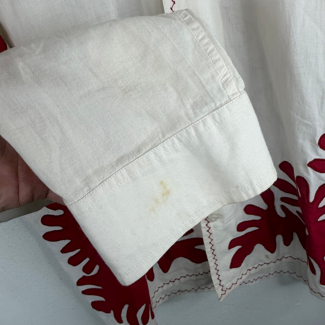 Bode White Floral Patch L/S Shirt