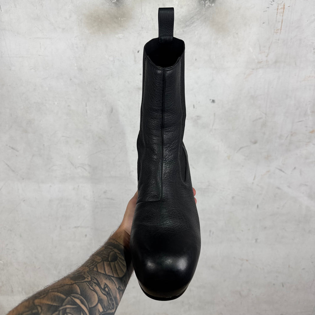 Rick Owens Black Leather Ballast Boots