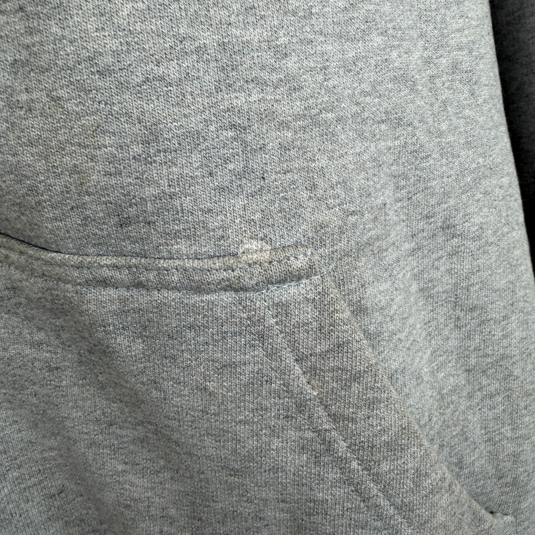 VETEMENTS Gray Name Tag Zip Up Hoodie