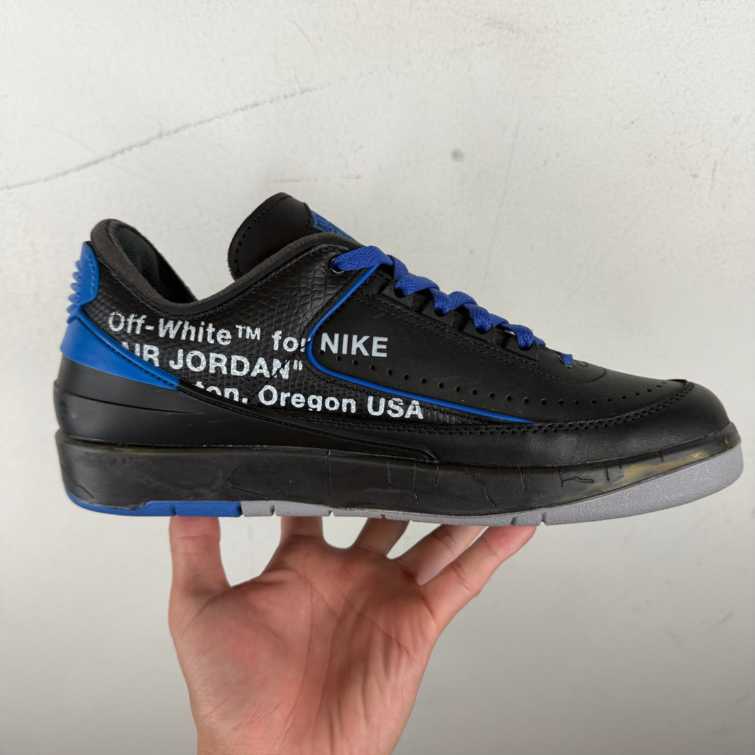 Off White Jordan 2 Black/Blue Sneakers