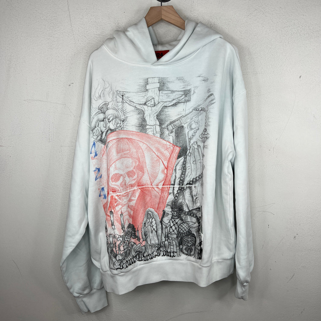 424 Baby Blue Valentina Grave Hoodie