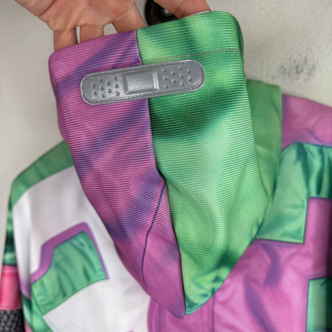 PDFCHANNEL Green/Pink Patchwork Hoodie