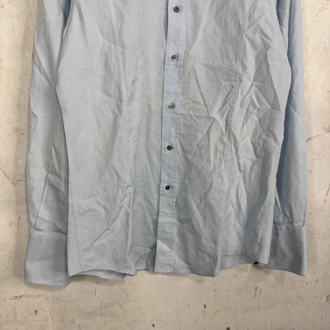 Gucci Tom Ford Curved Pannel Blue LS Shirt