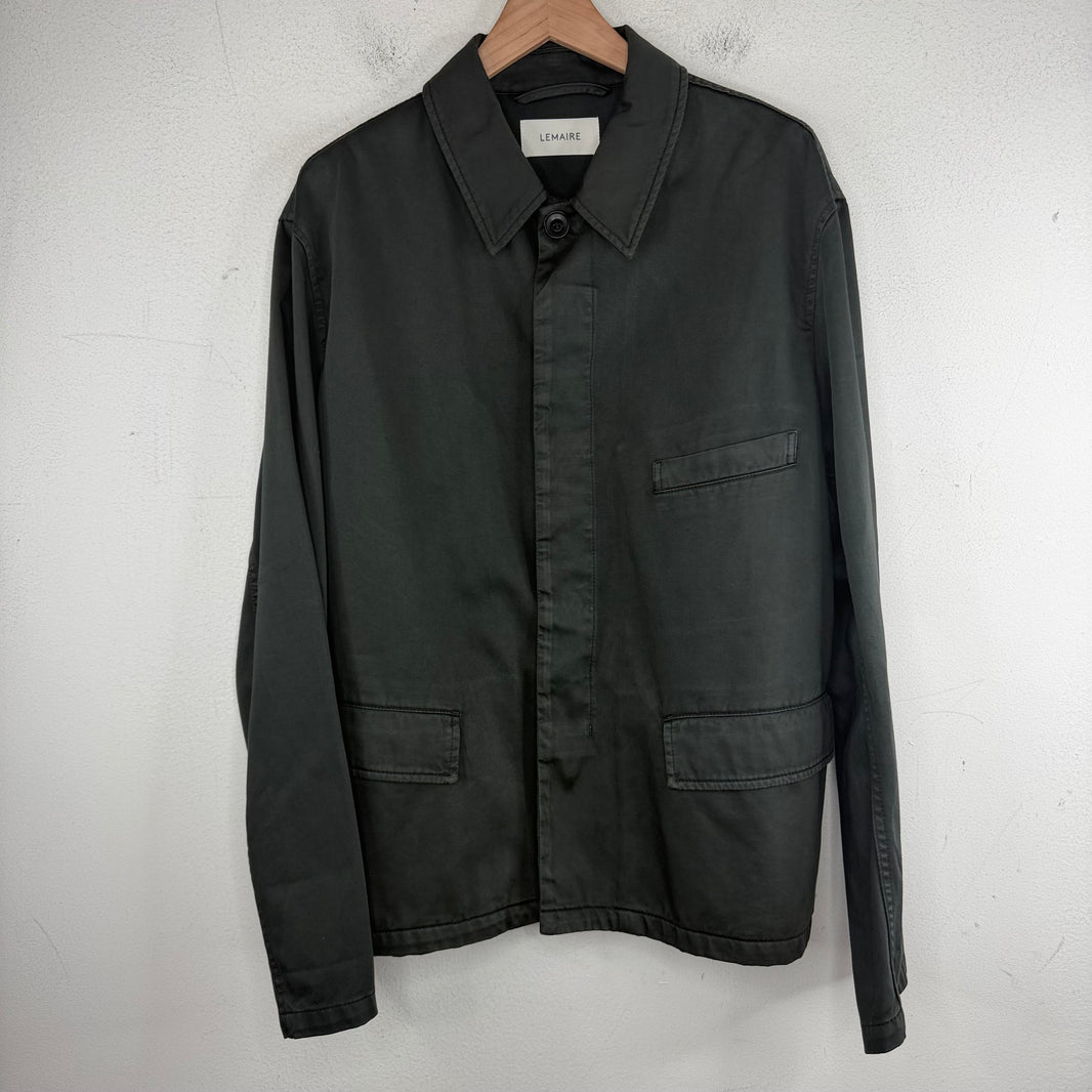 Lemaire Dark Green Button Up Chore Jacket