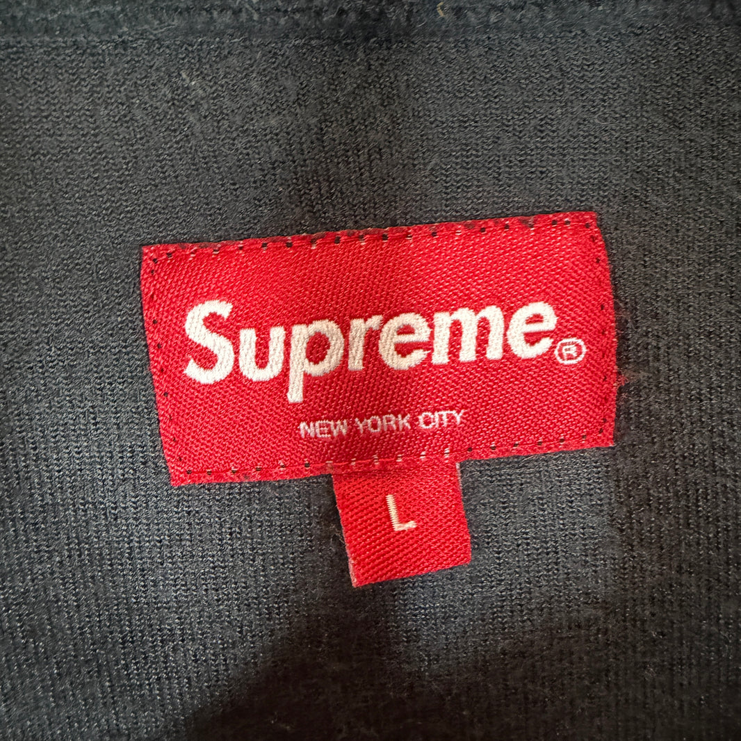 Supreme Black Velour Warm Up Zipper S/S Shirt