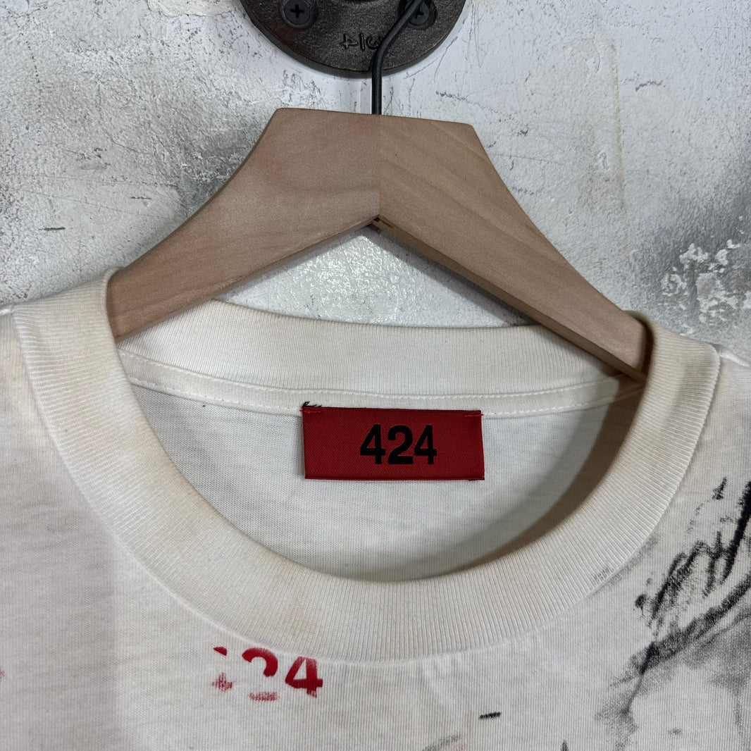 424 Rolling Stones Sprayed Shoulder Pad T-Shirt