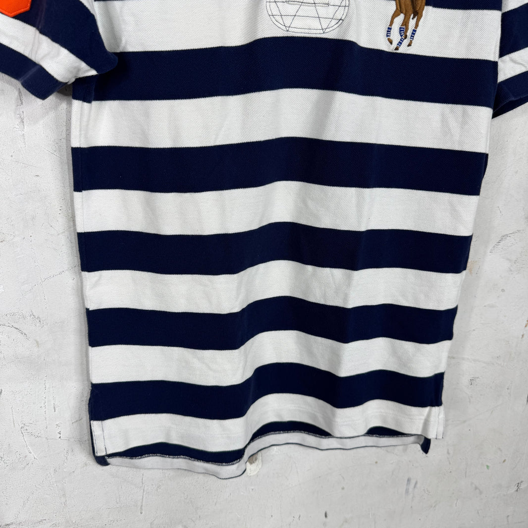 Ralph Lauren Navy Striped Realistic Big Pony Polo