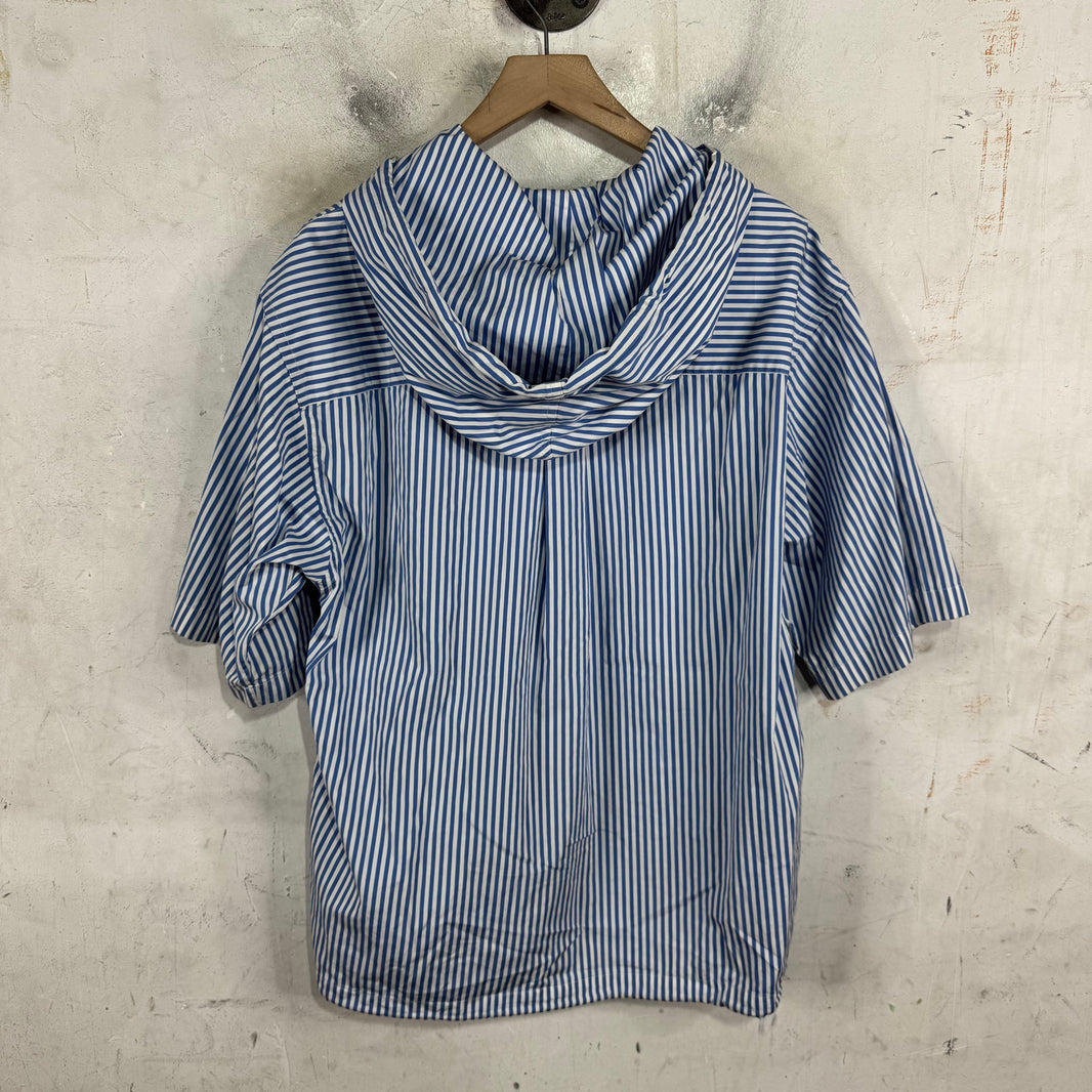 Marni Spray Graphic Hooded Stipe Shirt