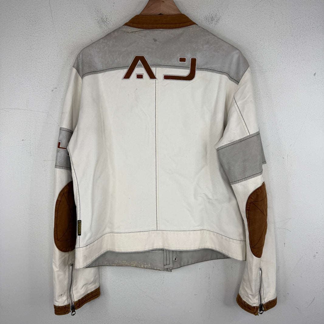 Armani Jeans Leather Split Biker Jacket